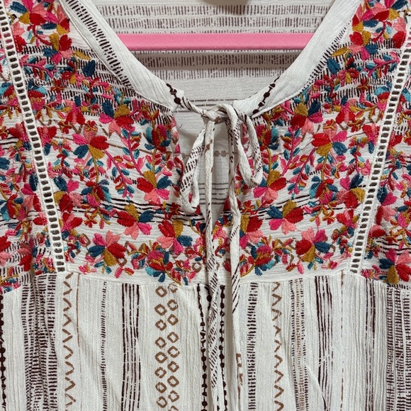 Savanna Jane Floral and Stripe Blouse with Tassels - Picture 11 of 14